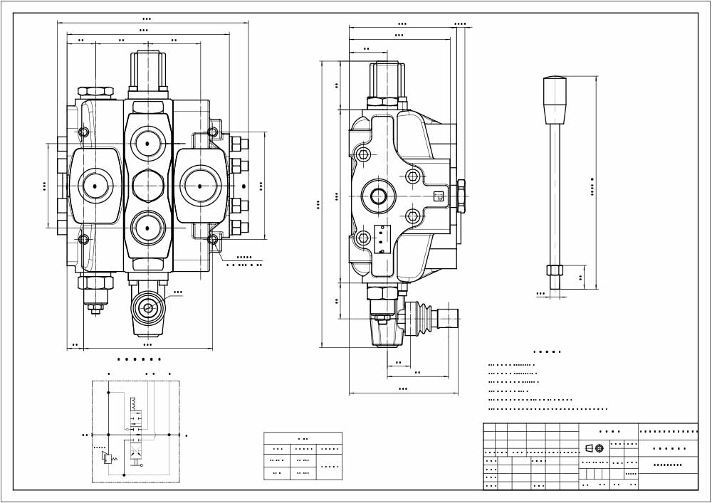 SD25 Ruční Šoupátko 1 Sekční směrový ventil drawing image