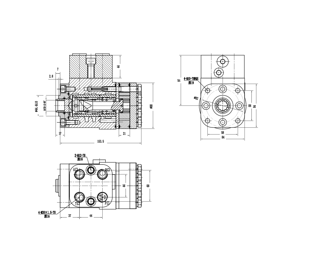 BZZ1-E160B 160 ml/ot. 12 l/min Řídicí jednotka drawing image