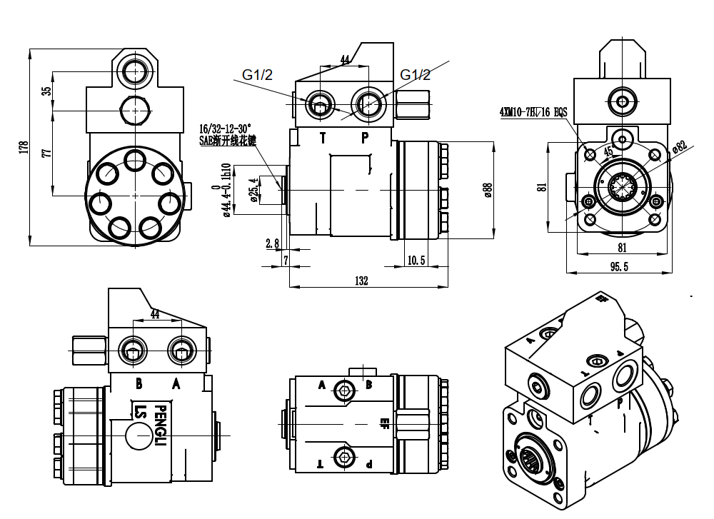 101S-5T-100-PV80 100 ml/ot. 10 l/min Řídicí jednotka drawing image