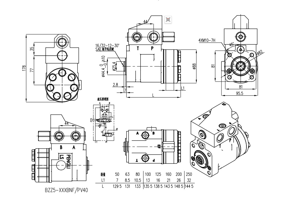 101S-5T-50-PV40 50 ml/ot. 5 l/min Řídicí jednotka drawing image