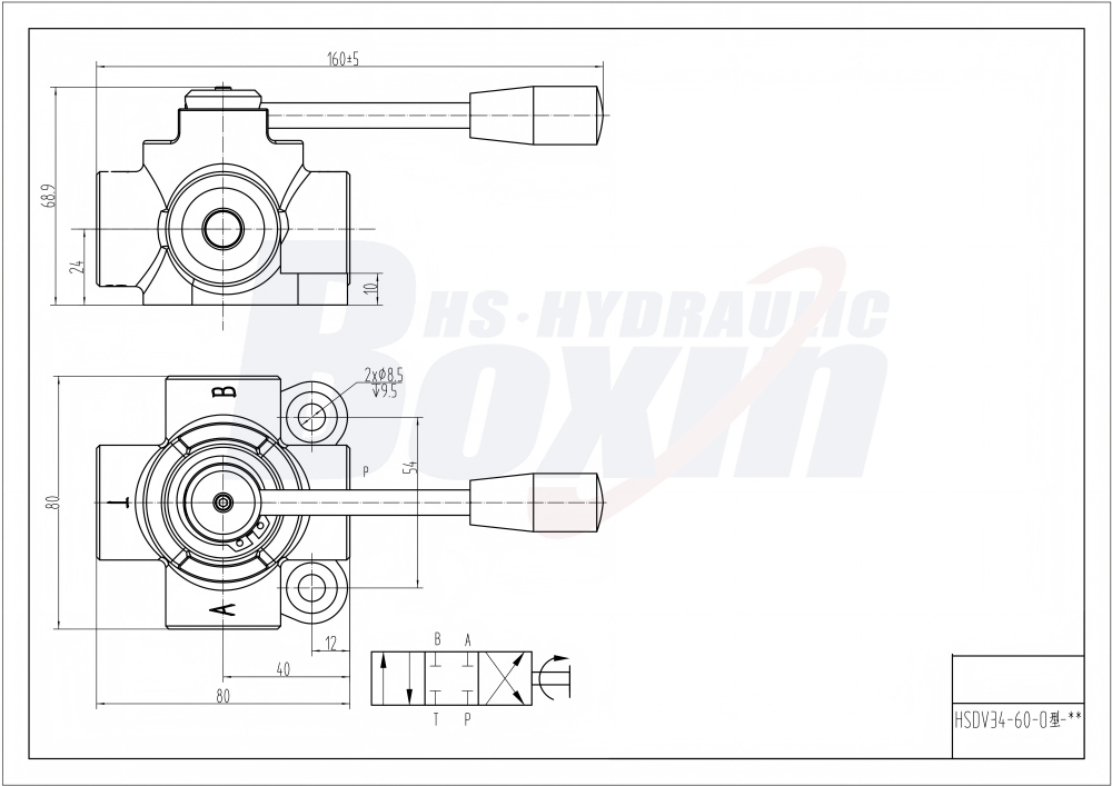 HSDV34 Hydraulic Flow Diverter Valve - Factory Direct & Customizable drawing image