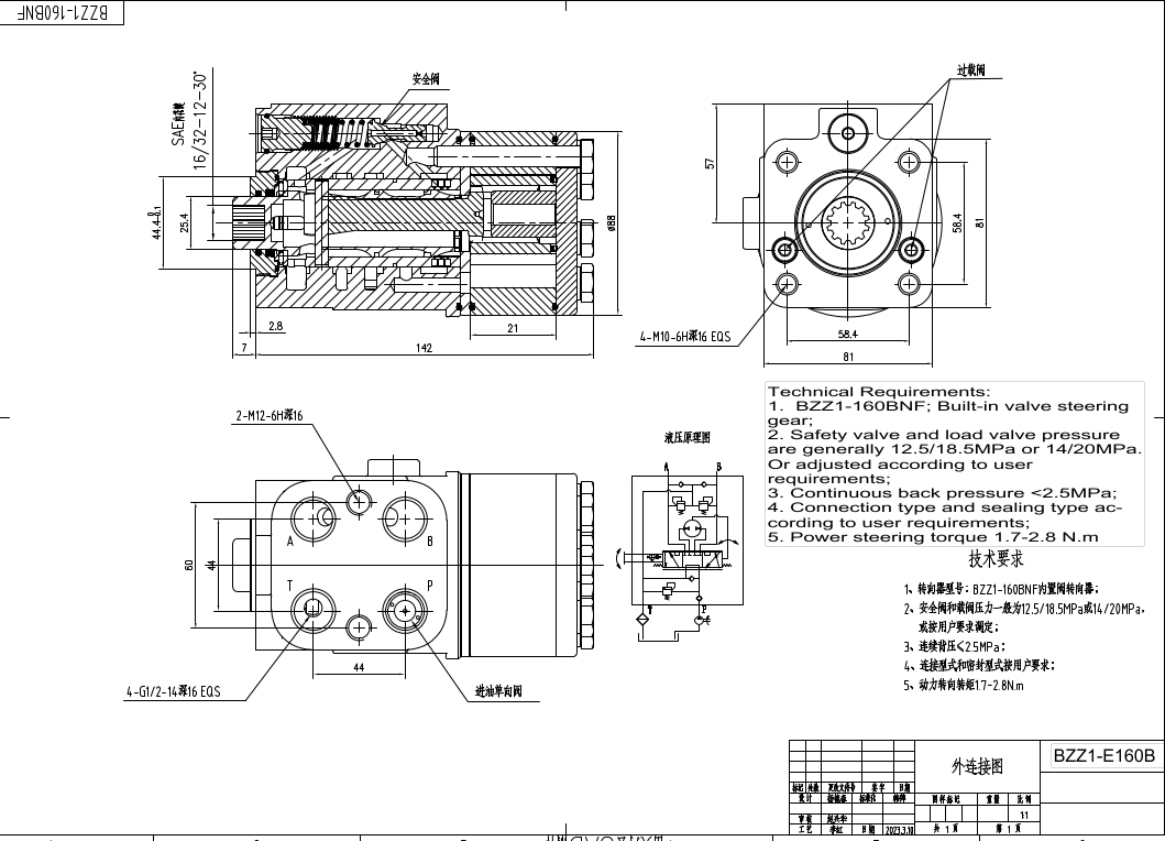 BZZ1-E160B 160 ml/ot. 12 l/min Řídicí jednotka drawing image