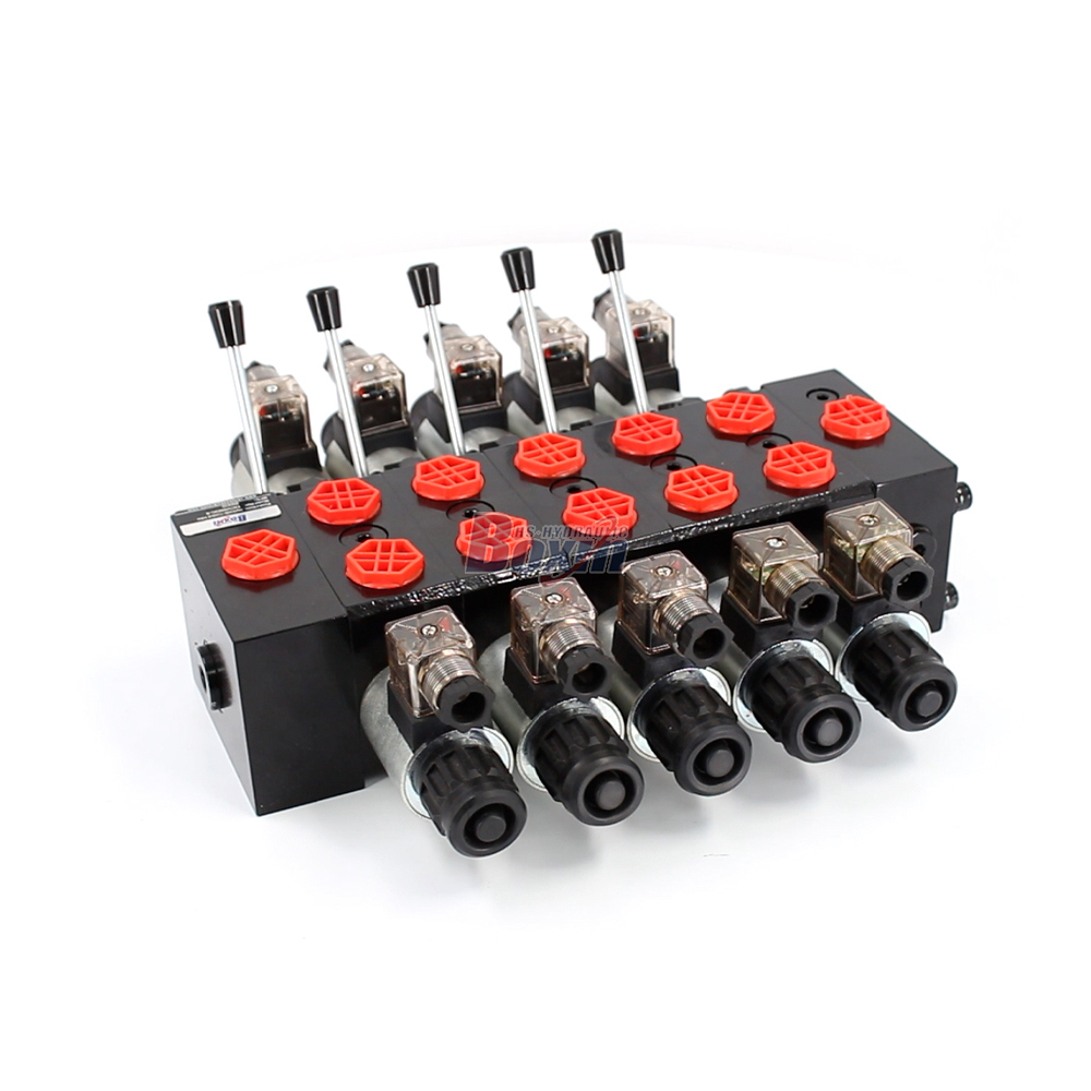 DCV58 Solenoid a manuál 5 cívek Sekční směrový ventil