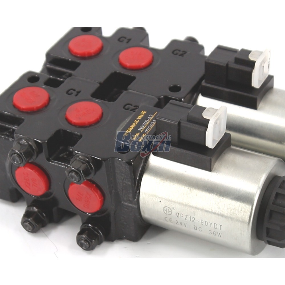 Industrial HSV09 2 Spool Solenoid Flow Diverter Control Valve detail image