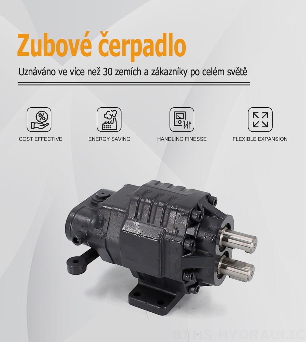 BF62M 63 cc/otáčku 20 MP (2900 psi) Hydraulické čerpadlo s ozubenými koly