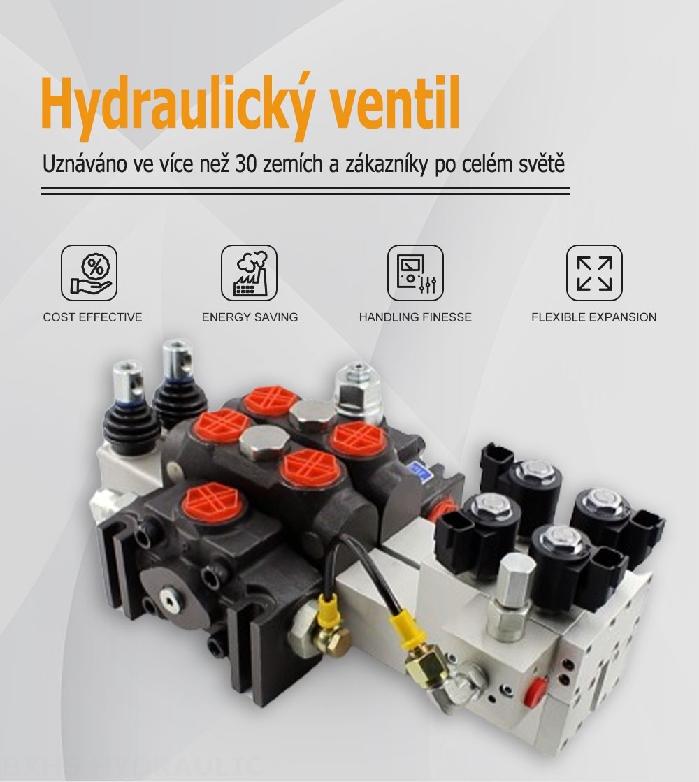 DCV200 Elektrohydraulický Šoupátko 2 Sekční směrový ventil