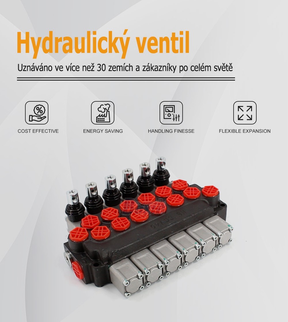 DCV40 Ruční 6 cívek Monoblokový směrový ventil