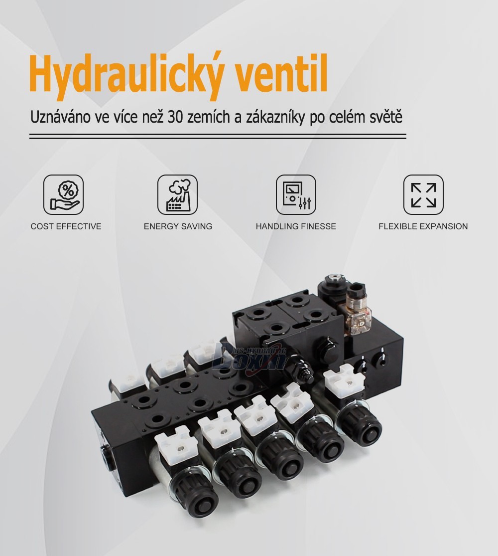 DCV56-H Solenoidový 5 cívek Sekční směrový ventil