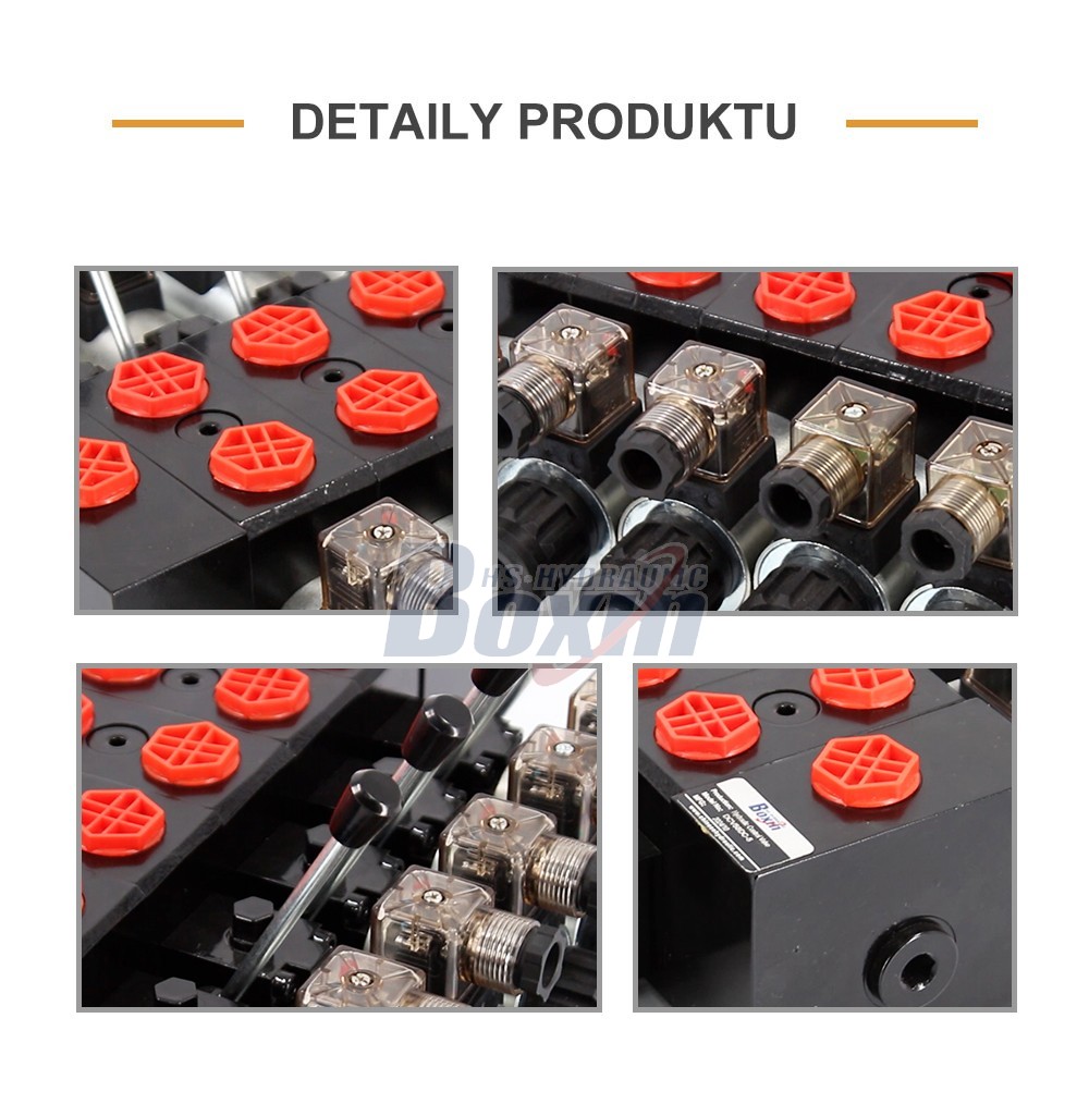 DCV58 Solenoid a manuál 5 cívek Sekční směrový ventil