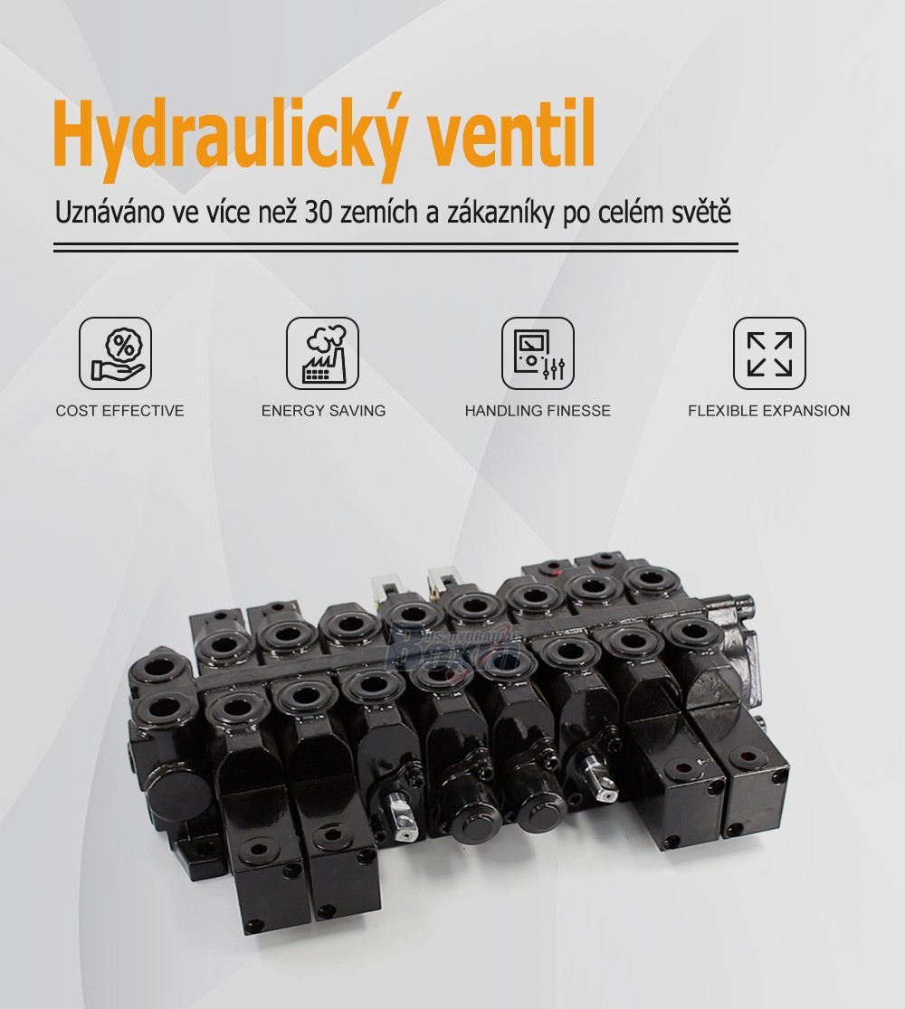 HSW50 Hydraulické a manuální 8 cívek Monoblokový směrový ventil