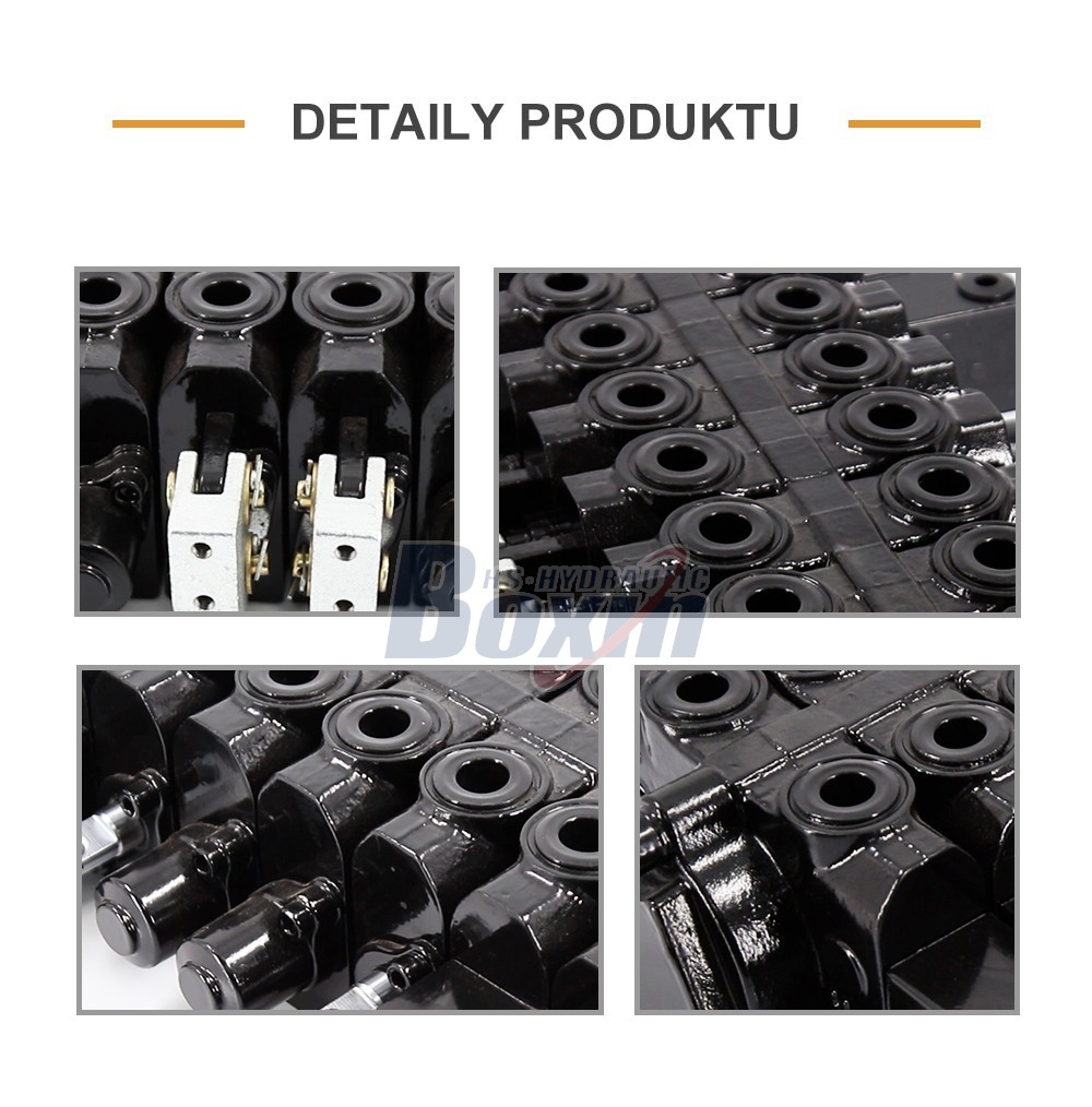 HSW50 Hydraulické a manuální 8 cívek Monoblokový směrový ventil