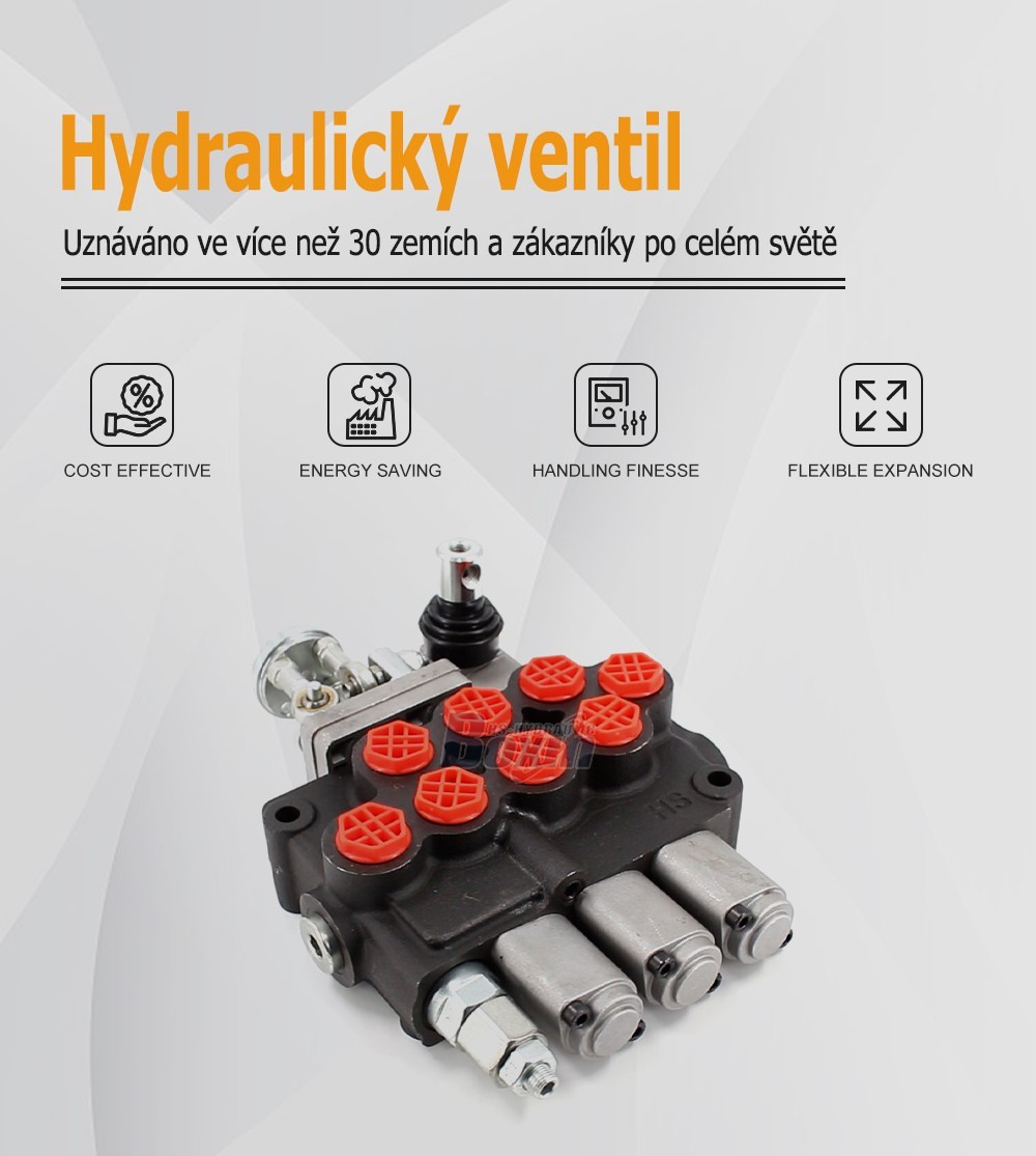 M45 Ruční a joystick 3 cívky Monoblokový směrový ventil