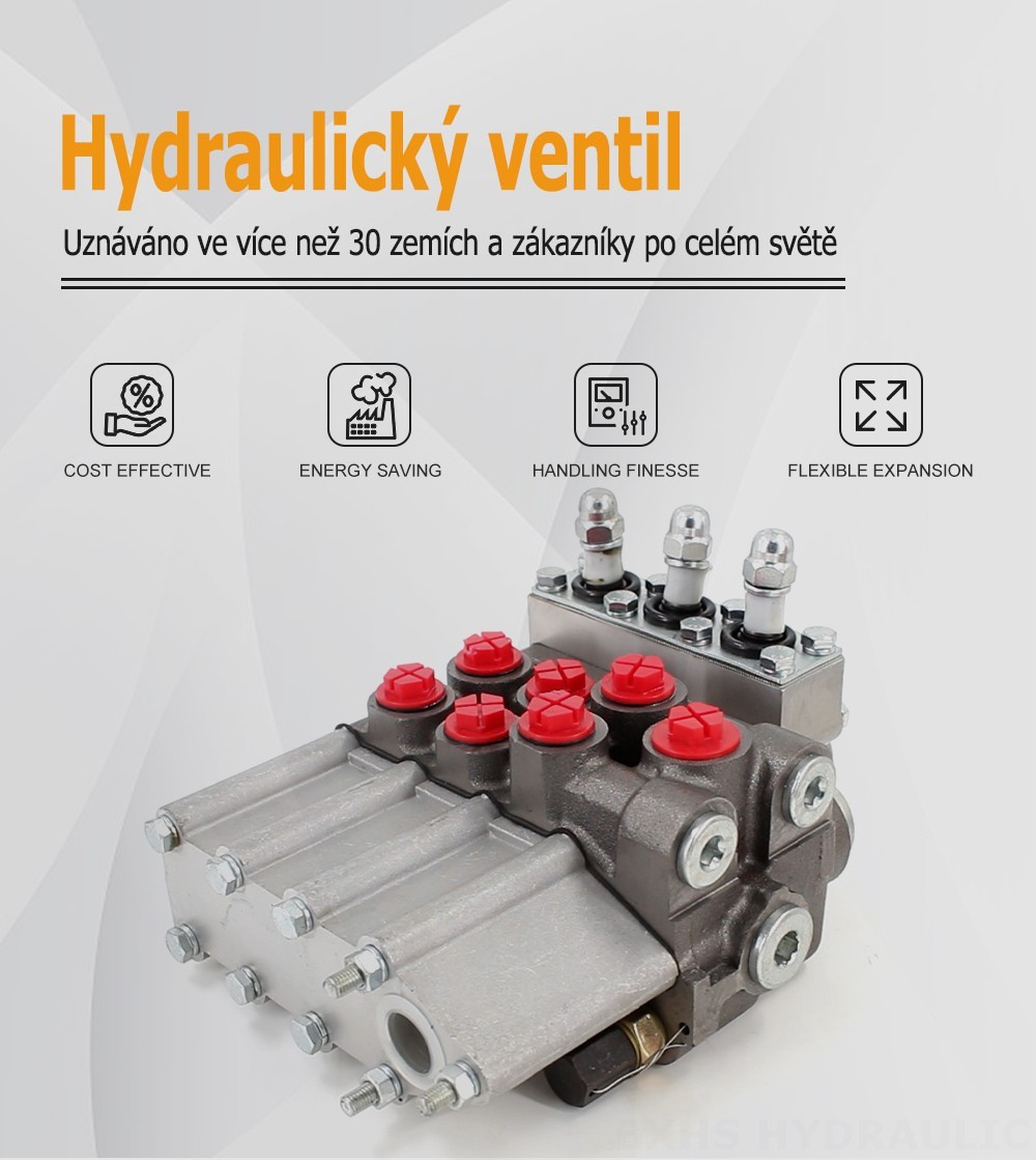 MP80 Ruční Šoupátko 3 Hydraulický rozvaděč