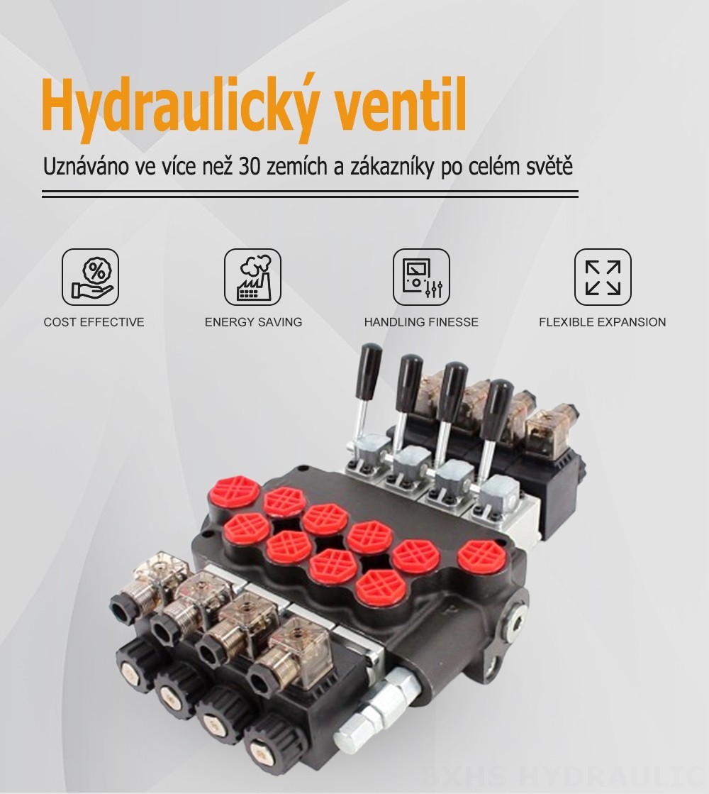 P40-S Solenoidový Šoupátko 4 Monoblokový směrový ventil