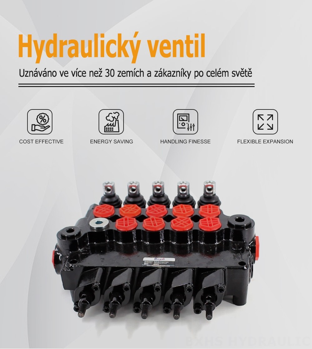 P80AZ Hydraulické a manuální Šoupátko 5 Řídicí ventil podpěr