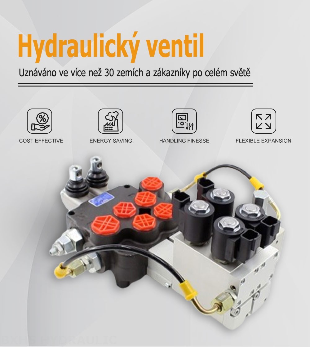 P80 Elektrohydraulický Šoupátko 2 Monoblockový směrový ventil