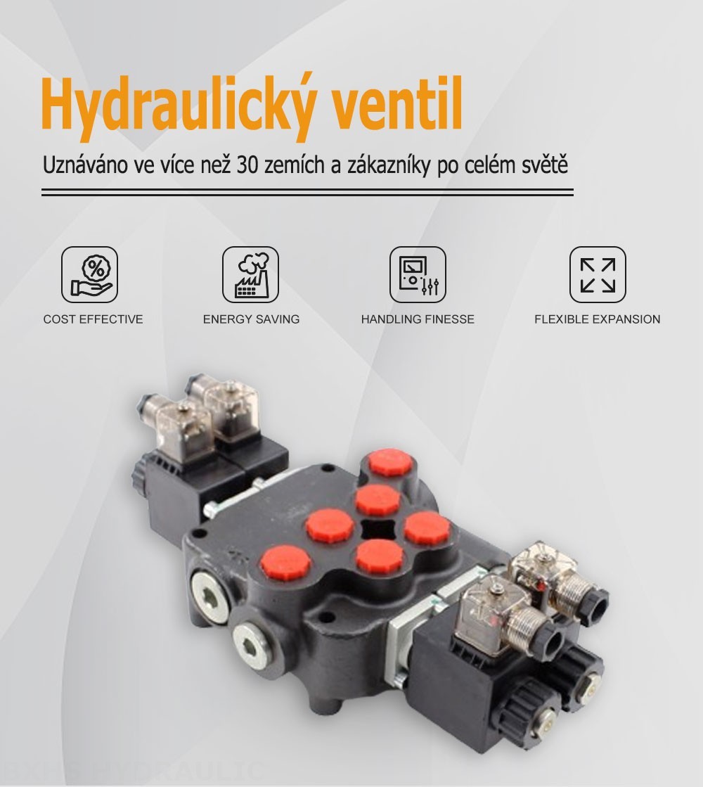 P80 Solenoidový Šoupátko 2 Monoblockový směrový ventil