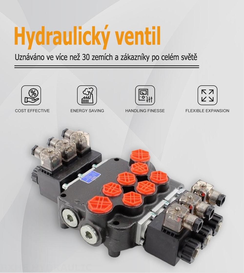 P80 Solenoidový Šoupátko 3 Monoblockový směrový ventil