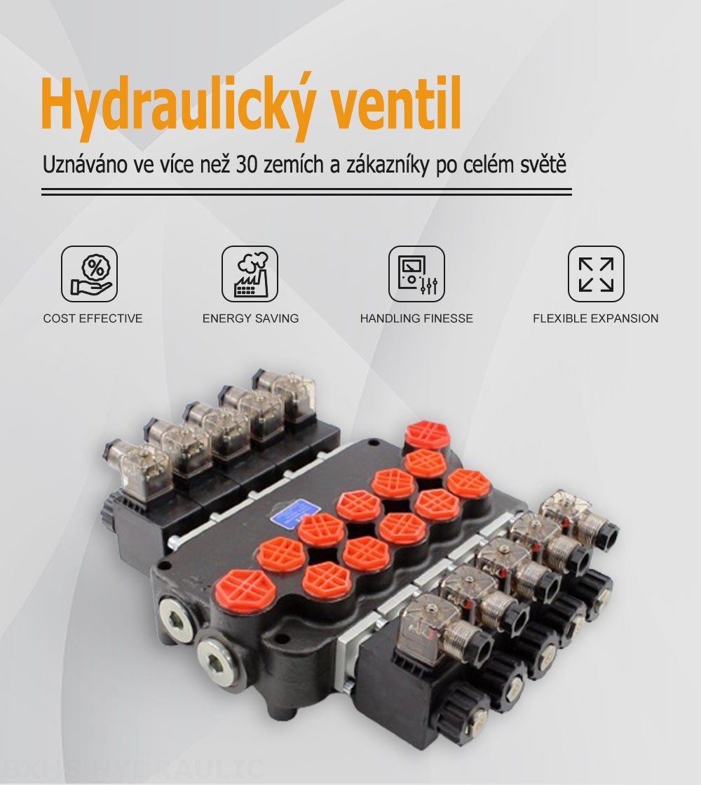 P80 Solenoidový Šoupátko 5 Monoblockový směrový ventil