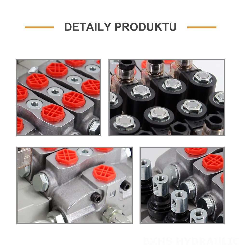 SD8 Elektrohydraulický Šoupátko 4 Sekční směrový ventil