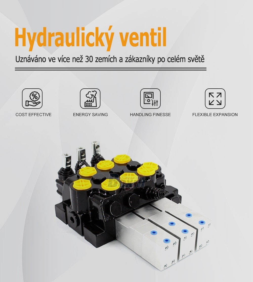 WZF-125 Pneumaticky a ručně 3 cívky Monoblokový směrový ventil