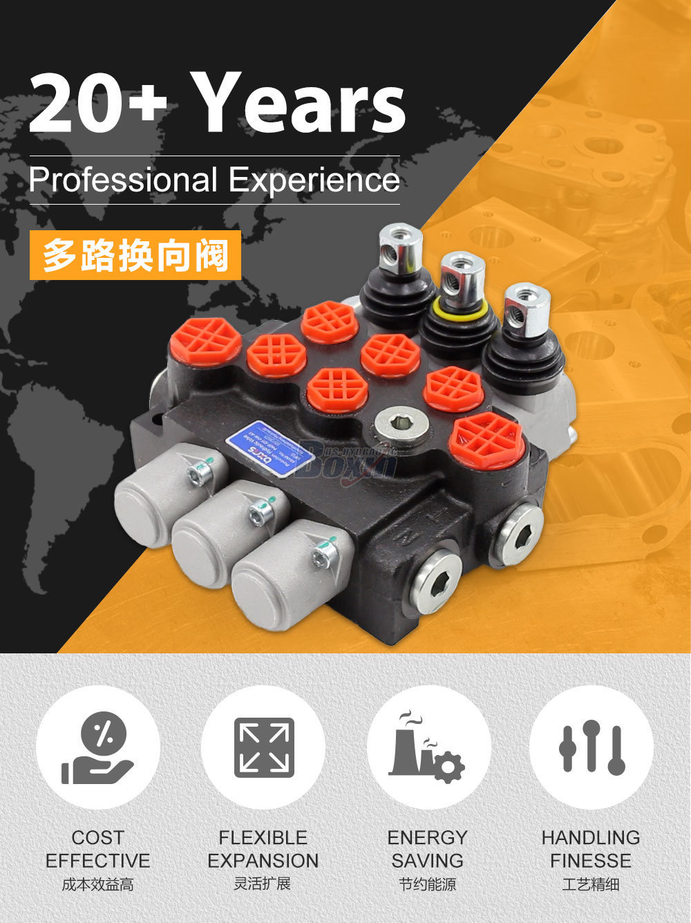 Manufacturer Wholesale Prices for P40 Manual 3 Spool Monoblock Directional Valve